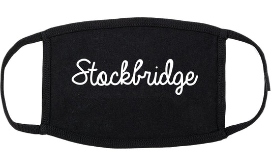 Stockbridge Georgia GA Script Cotton Face Mask Black