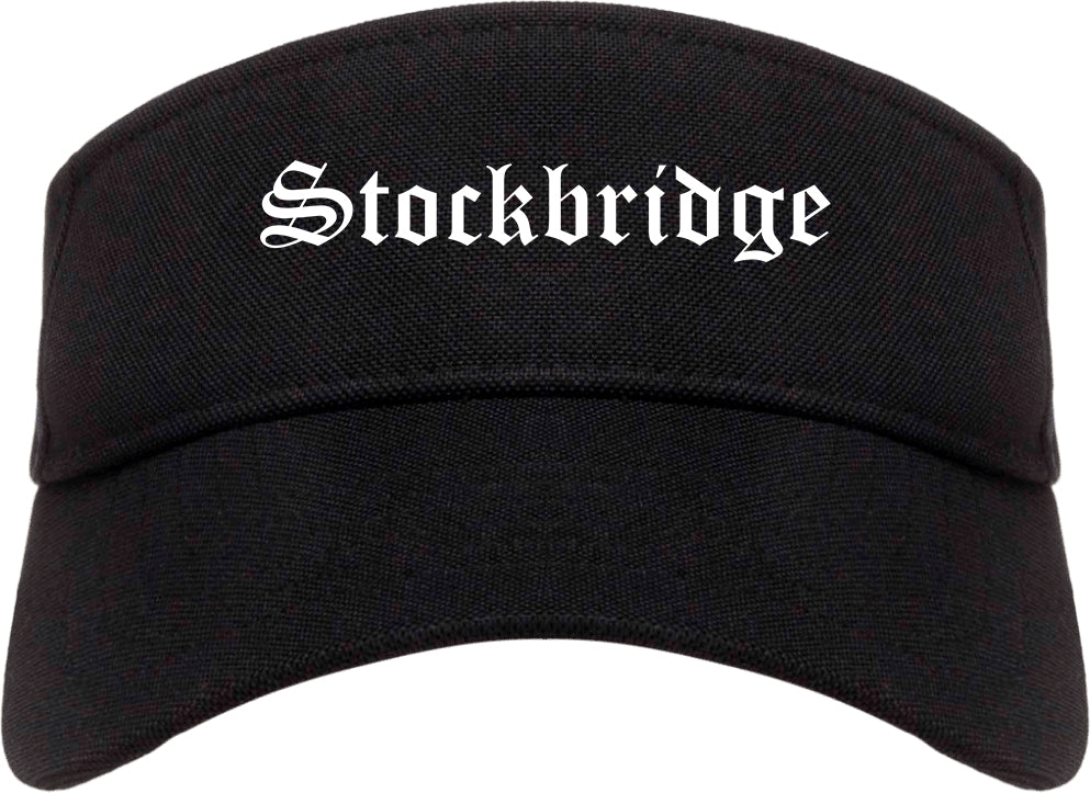 Stockbridge Georgia GA Old English Mens Visor Cap Hat Black