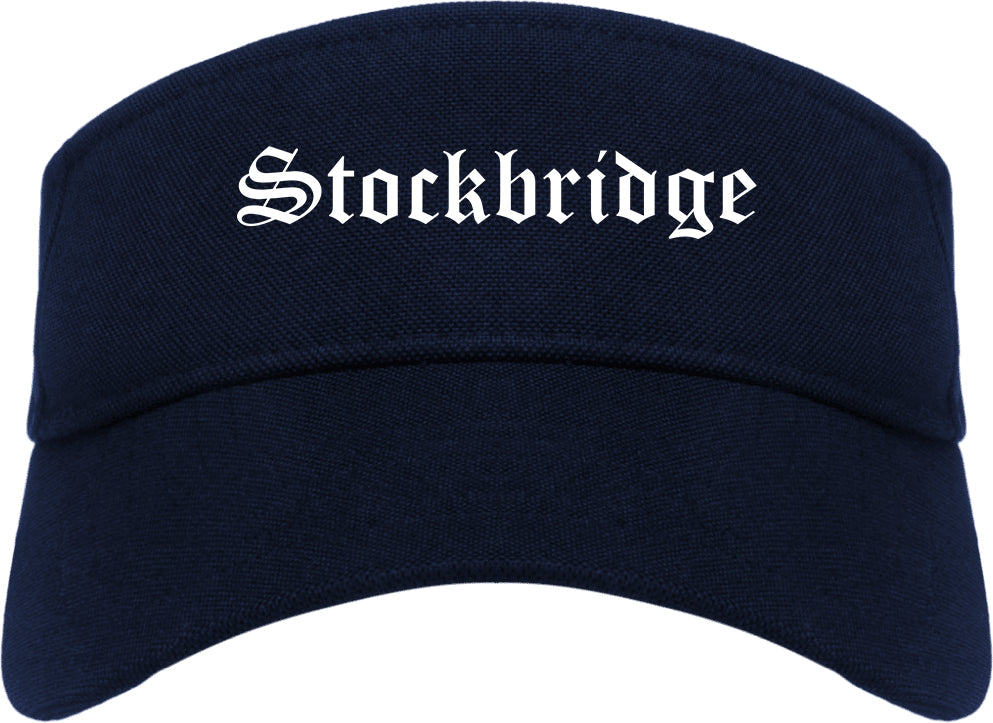 Stockbridge Georgia GA Old English Mens Visor Cap Hat Navy Blue