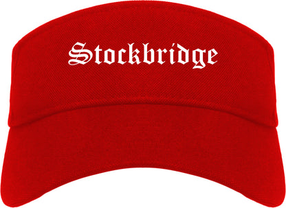 Stockbridge Georgia GA Old English Mens Visor Cap Hat Red