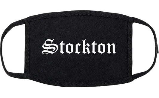Stockton California CA Old English Cotton Face Mask Black