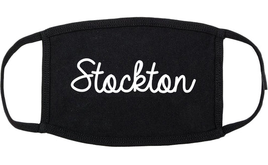 Stockton California CA Script Cotton Face Mask Black