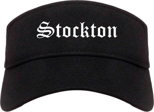 Stockton California CA Old English Mens Visor Cap Hat Black