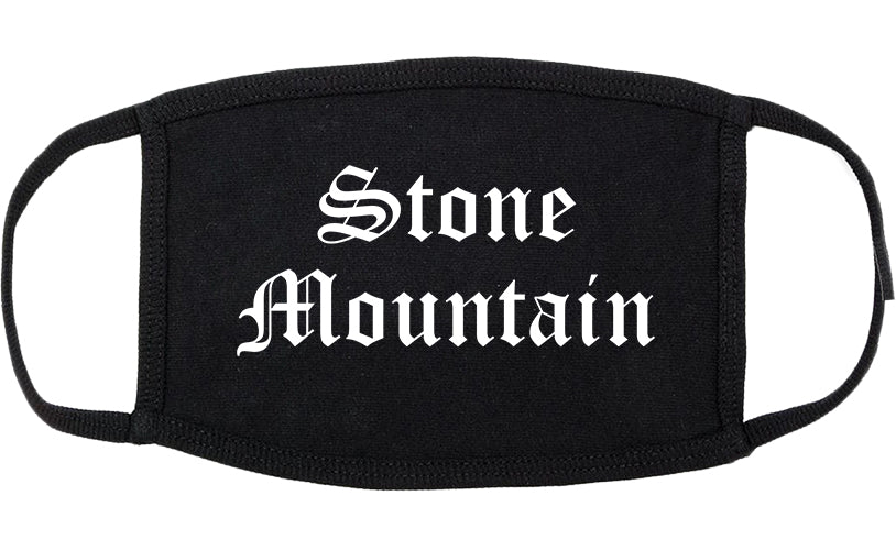 Stone Mountain Georgia GA Old English Cotton Face Mask Black