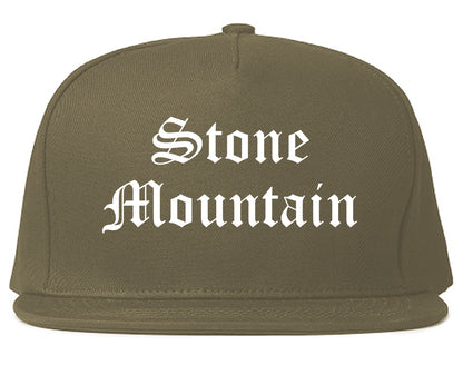 Stone Mountain Georgia GA Old English Mens Snapback Hat Grey