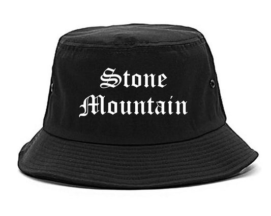Stone Mountain Georgia GA Old English Mens Bucket Hat Black