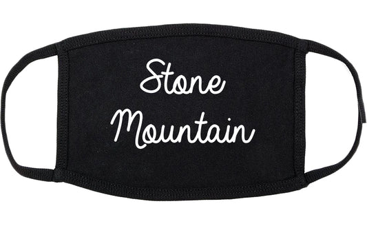 Stone Mountain Georgia GA Script Cotton Face Mask Black