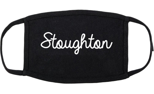 Stoughton Wisconsin WI Script Cotton Face Mask Black