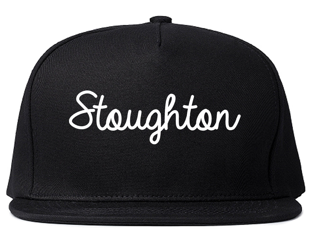 Stoughton Wisconsin WI Script Mens Snapback Hat Black