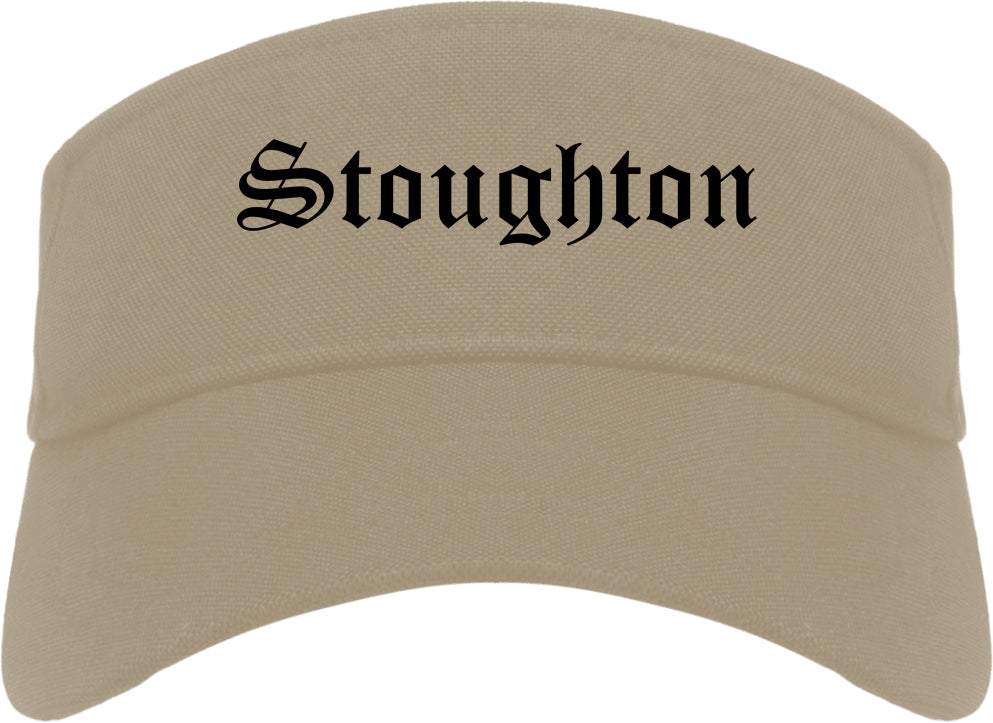 Stoughton Wisconsin WI Old English Mens Visor Cap Hat Khaki
