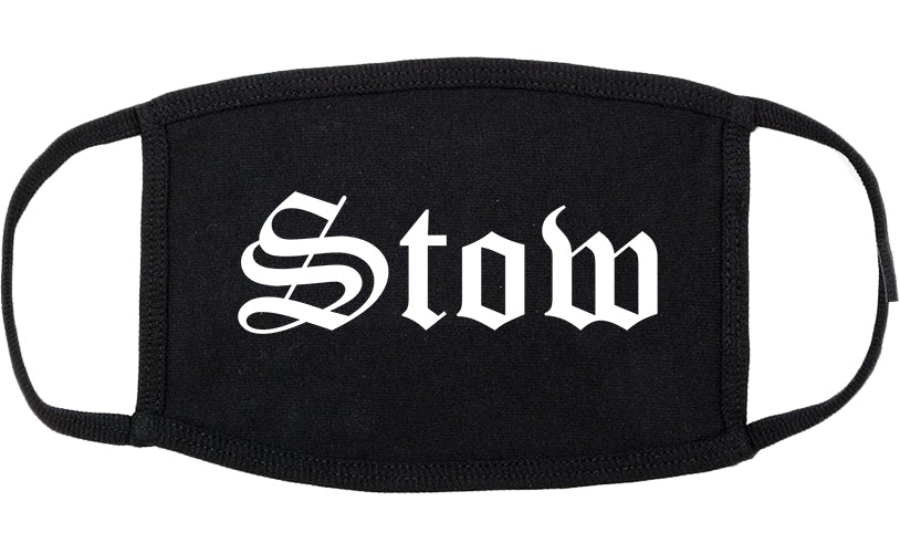 Stow Ohio OH Old English Cotton Face Mask Black