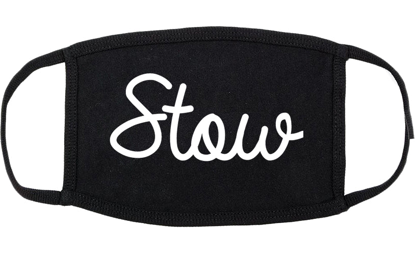 Stow Ohio OH Script Cotton Face Mask Black