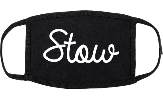 Stow Ohio OH Script Cotton Face Mask Black