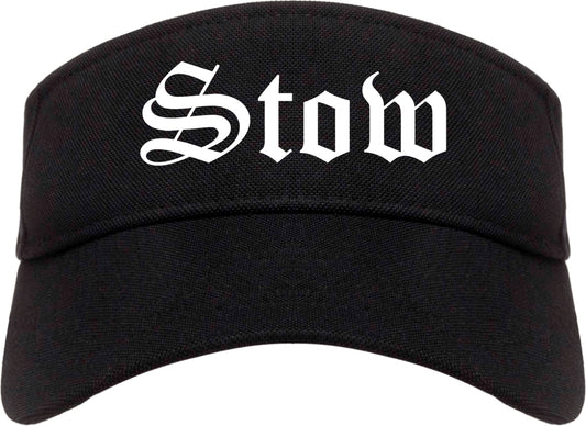 Stow Ohio OH Old English Mens Visor Cap Hat Black