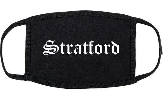Stratford New Jersey NJ Old English Cotton Face Mask Black