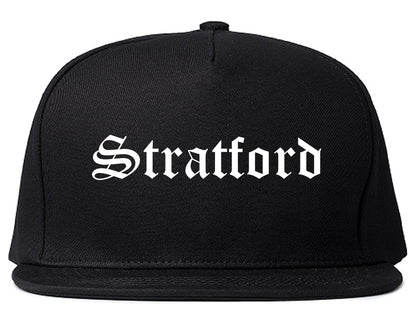 Stratford New Jersey NJ Old English Mens Snapback Hat Black