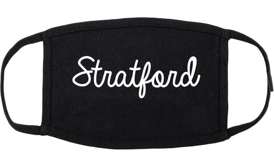 Stratford New Jersey NJ Script Cotton Face Mask Black