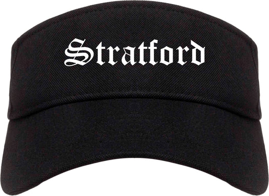 Stratford New Jersey NJ Old English Mens Visor Cap Hat Black