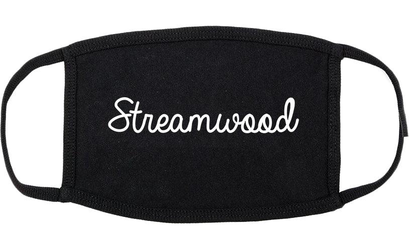 Streamwood Illinois IL Script Cotton Face Mask Black