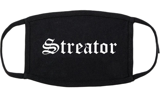 Streator Illinois IL Old English Cotton Face Mask Black