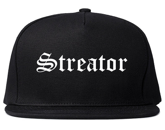 Streator Illinois IL Old English Mens Snapback Hat Black