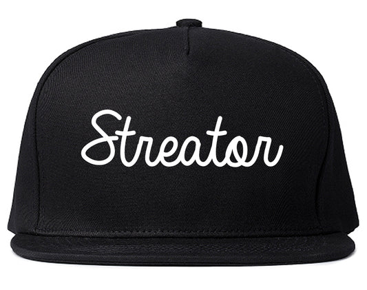 Streator Illinois IL Script Mens Snapback Hat Black