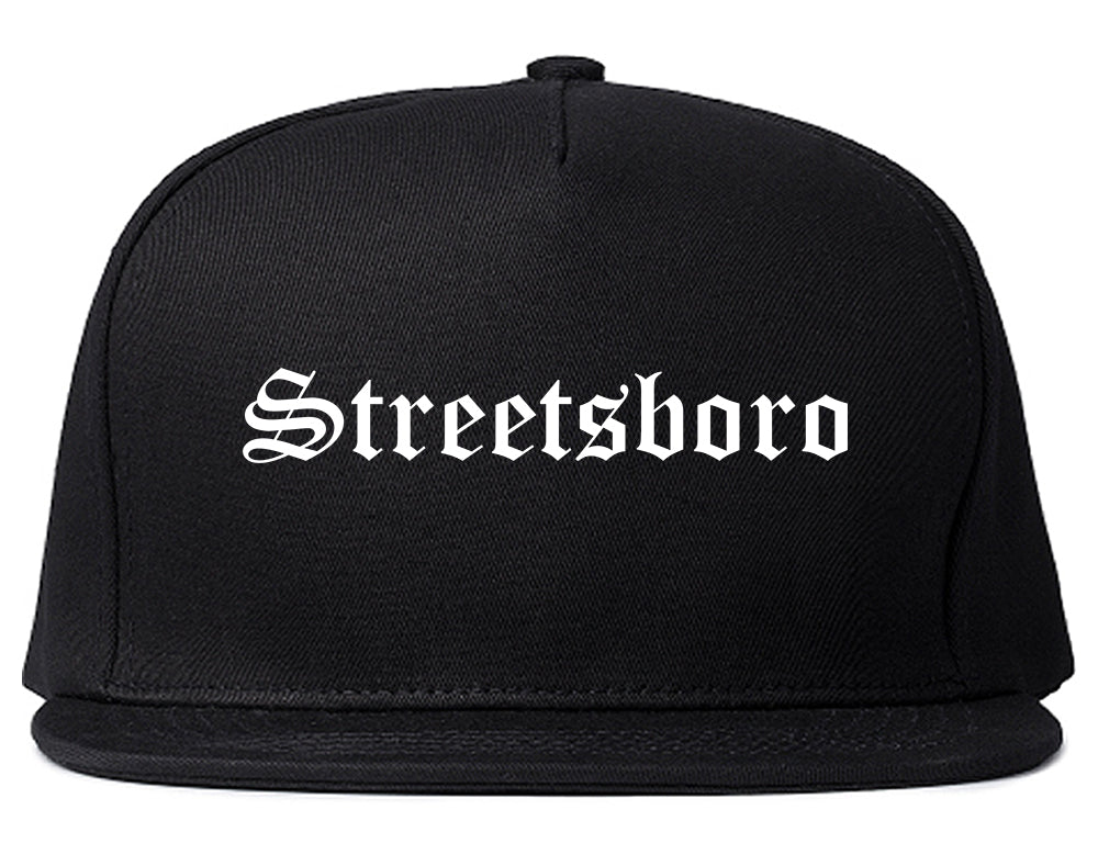 Streetsboro Ohio OH Old English Mens Snapback Hat Black
