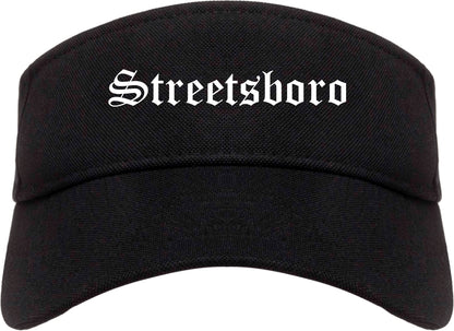 Streetsboro Ohio OH Old English Mens Visor Cap Hat Black