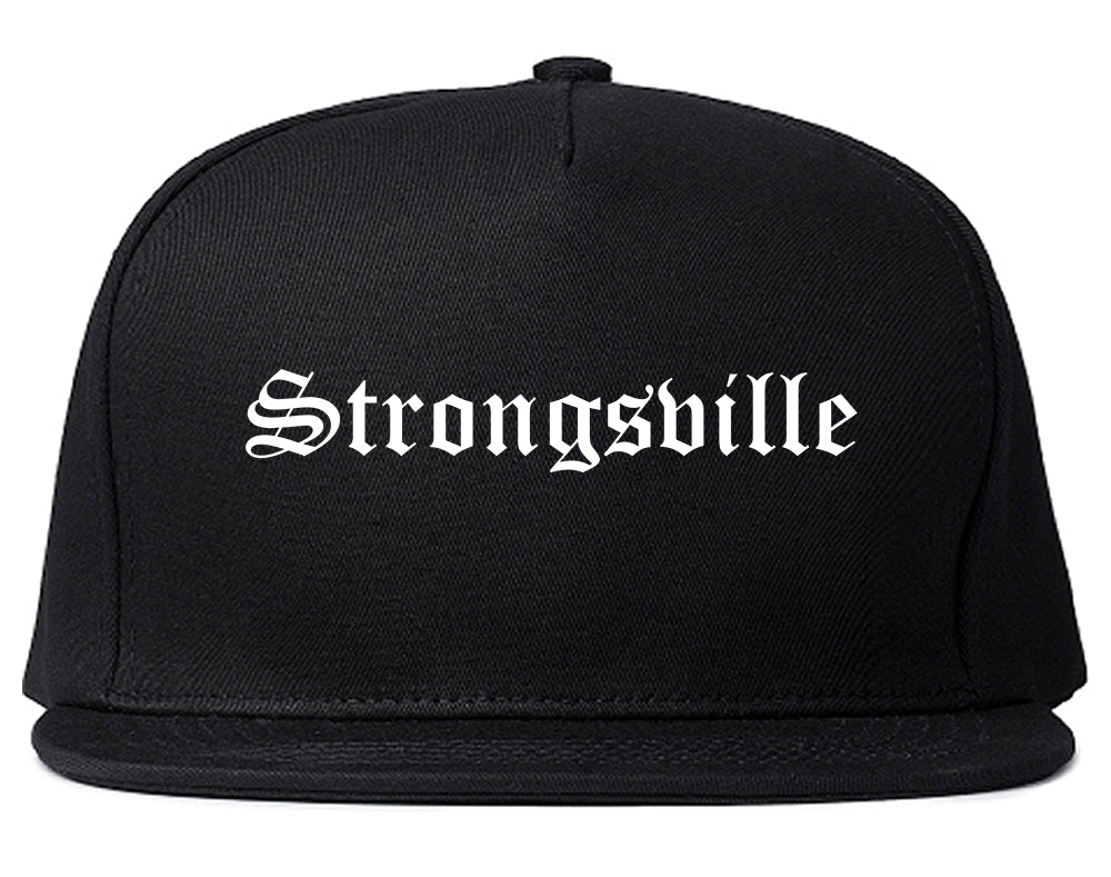 Strongsville Ohio OH Old English Mens Snapback Hat Black