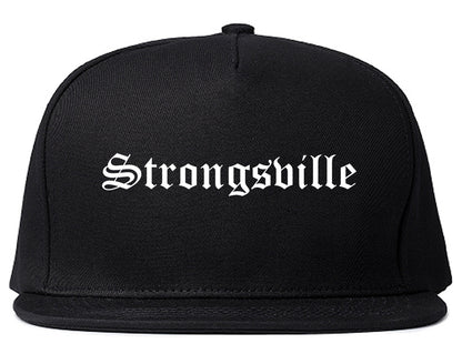 Strongsville Ohio OH Old English Mens Snapback Hat Black