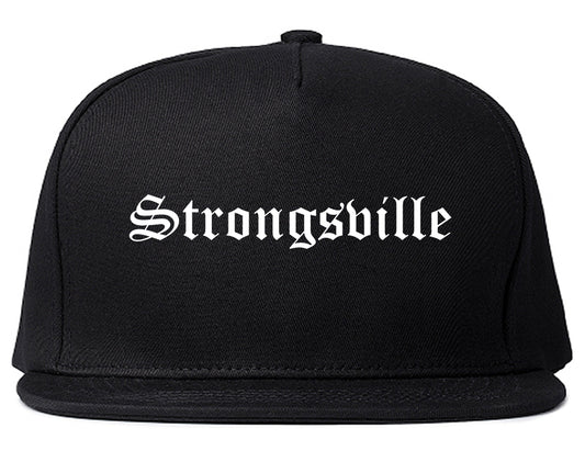 Strongsville Ohio OH Old English Mens Snapback Hat Black