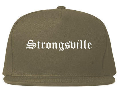 Strongsville Ohio OH Old English Mens Snapback Hat Grey