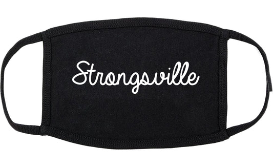 Strongsville Ohio OH Script Cotton Face Mask Black