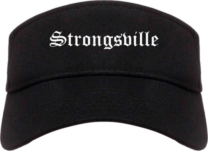 Strongsville Ohio OH Old English Mens Visor Cap Hat Black