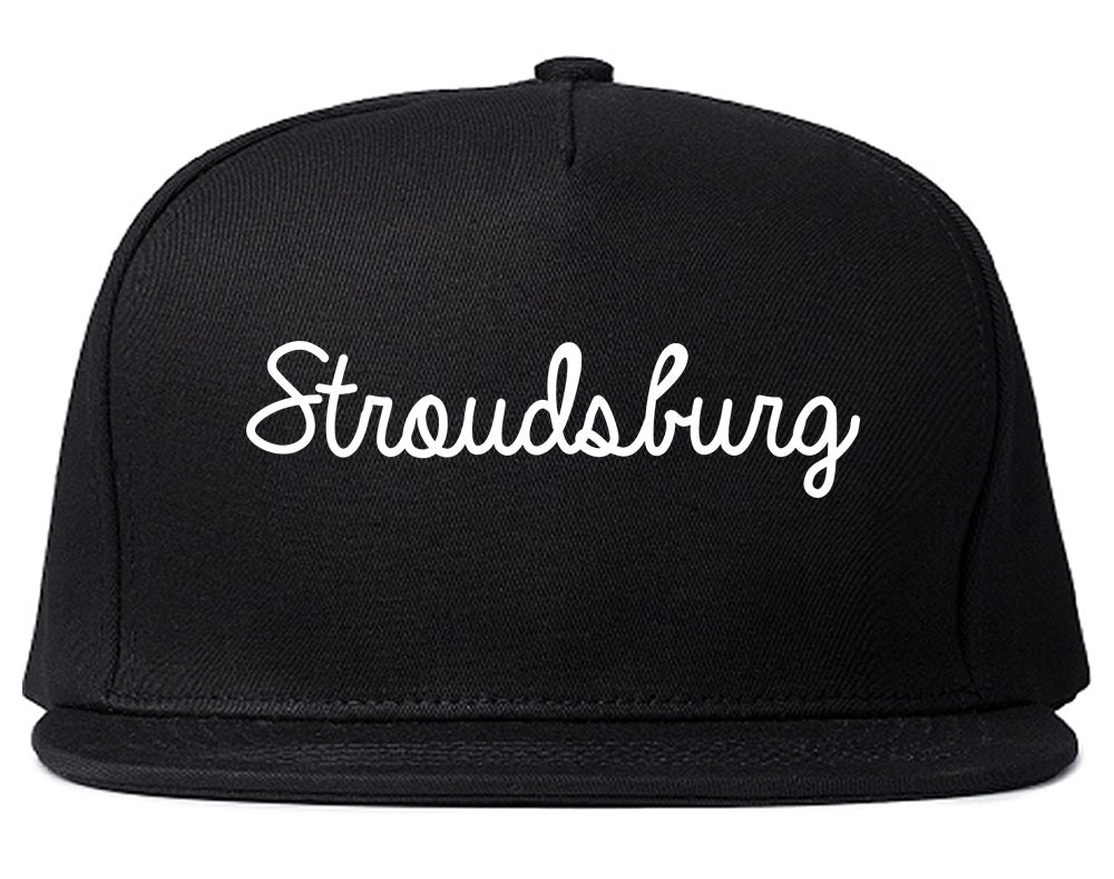 Stroudsburg Pennsylvania PA Script Mens Snapback Hat Black