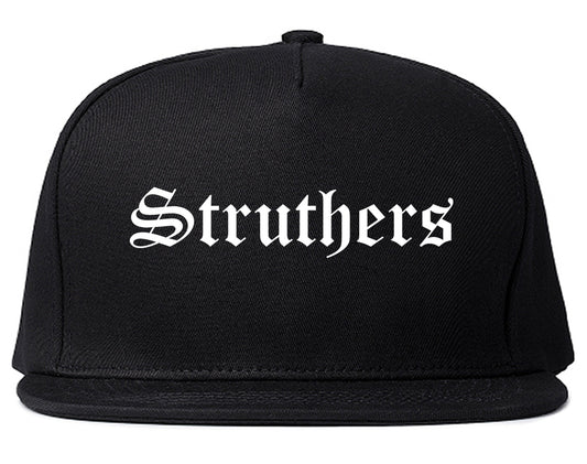 Struthers Ohio OH Old English Mens Snapback Hat Black