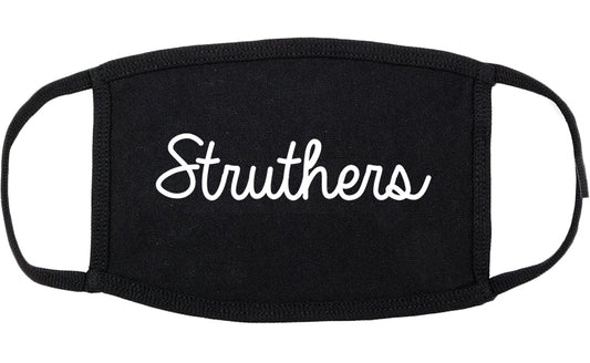 Struthers Ohio OH Script Cotton Face Mask Black