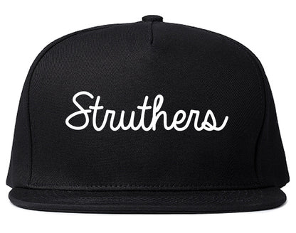 Struthers Ohio OH Script Mens Snapback Hat Black