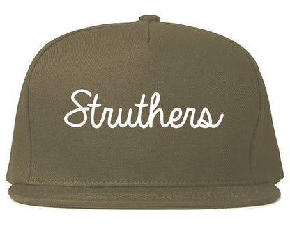 Struthers Ohio OH Script Mens Snapback Hat Grey