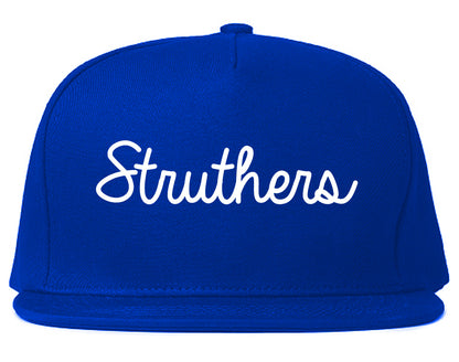 Struthers Ohio OH Script Mens Snapback Hat Royal Blue