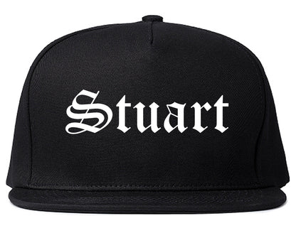 Stuart Florida FL Old English Mens Snapback Hat Black