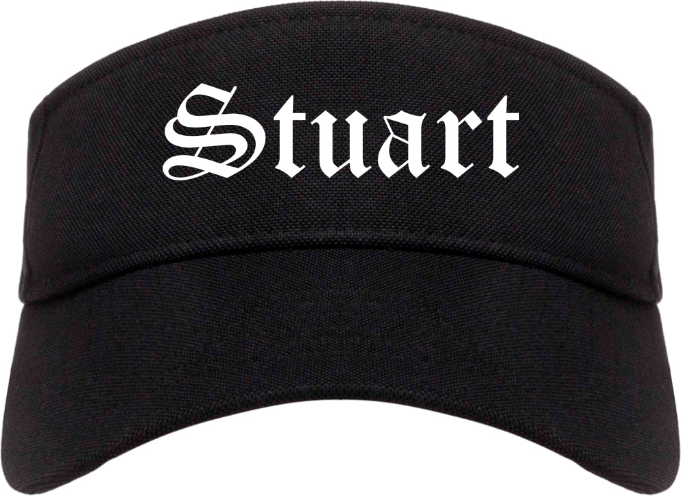 Stuart Florida FL Old English Mens Visor Cap Hat Black