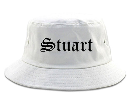 Stuart Florida FL Old English Mens Bucket Hat White