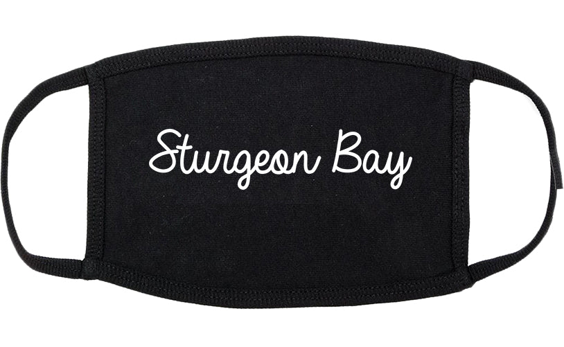 Sturgeon Bay Wisconsin WI Script Cotton Face Mask Black
