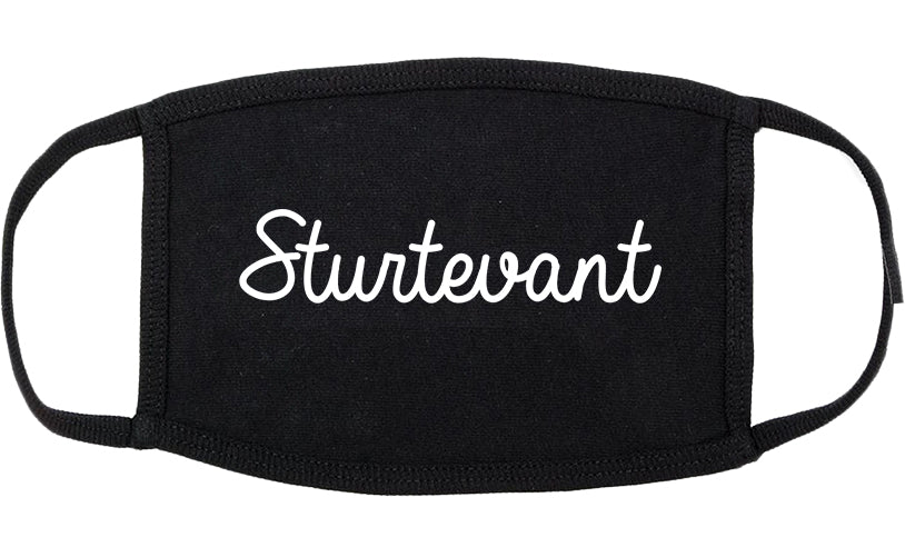 Sturtevant Wisconsin WI Script Cotton Face Mask Black