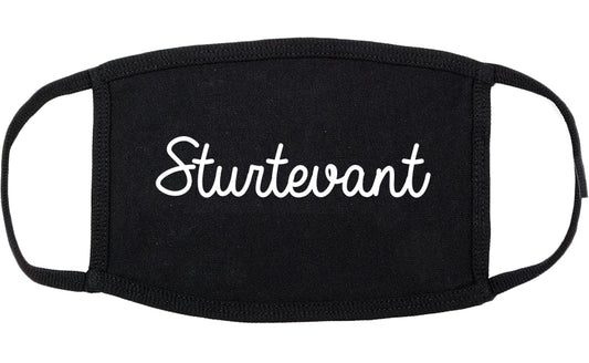 Sturtevant Wisconsin WI Script Cotton Face Mask Black