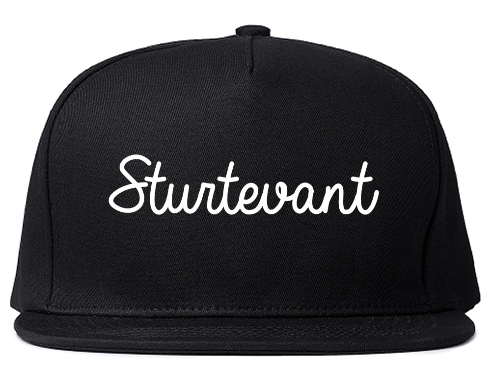 Sturtevant Wisconsin WI Script Mens Snapback Hat Black