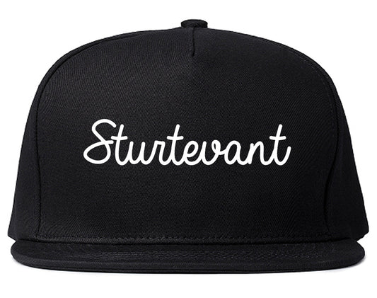 Sturtevant Wisconsin WI Script Mens Snapback Hat Black