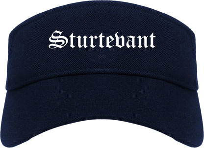 Sturtevant Wisconsin WI Old English Mens Visor Cap Hat Navy Blue