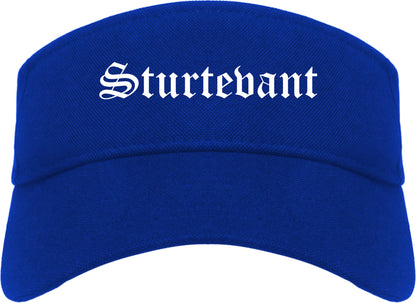 Sturtevant Wisconsin WI Old English Mens Visor Cap Hat Royal Blue
